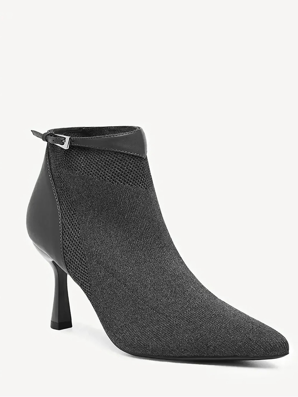 Cosy Island || Serene Stiletto Pointed Toe Ankle Boot Stretch Dark Gray 10